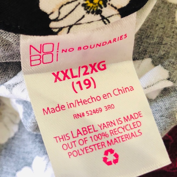 Plus Size XXL NO BOUNDARIES Floral Shirt - Picture 2 of 8